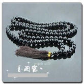 INPHIC-天然黑瑪瑙佛珠 一百單八粒佛珠念珠